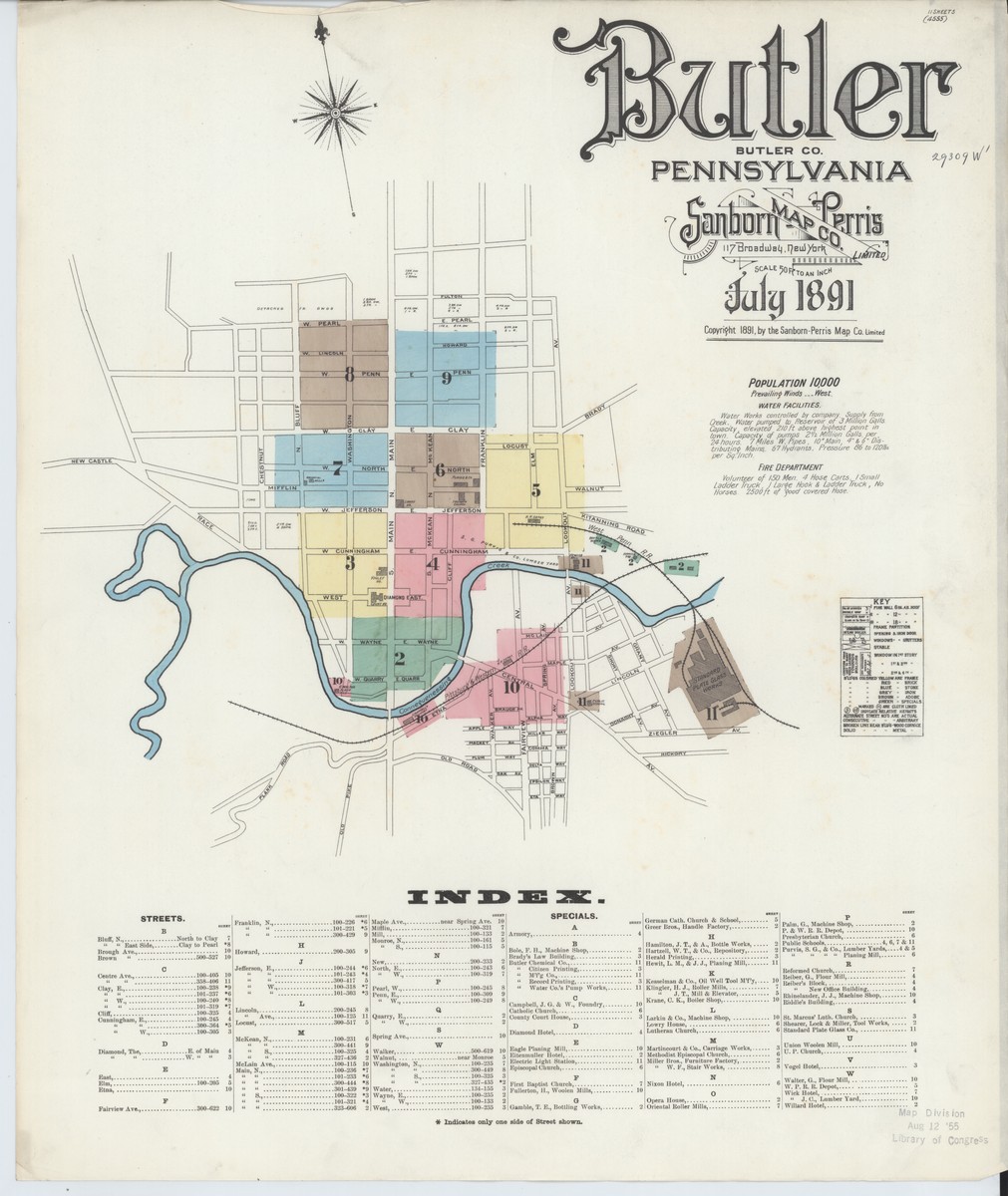 Butler, Pennsylvania (1891) — Sanborn Fire Insurance Map | Sanborn Fire ...