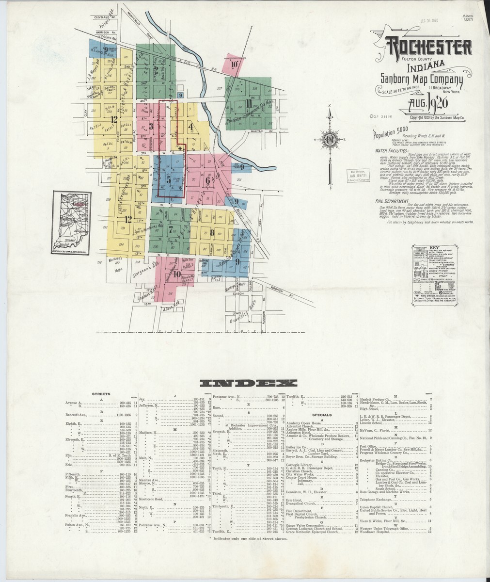 Rochester Indiana R Rochester, Indiana (1926) — Sanborn Fire Insurance Map | Sanborn Fire ...