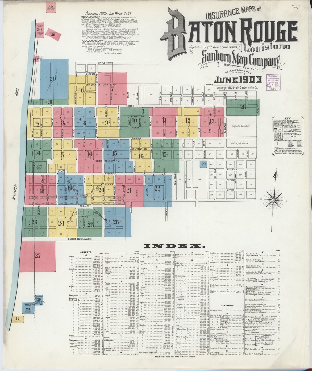 Baton Rouge, Louisiana (1903) — Sanborn Fire Insurance Map | Sanborn ...