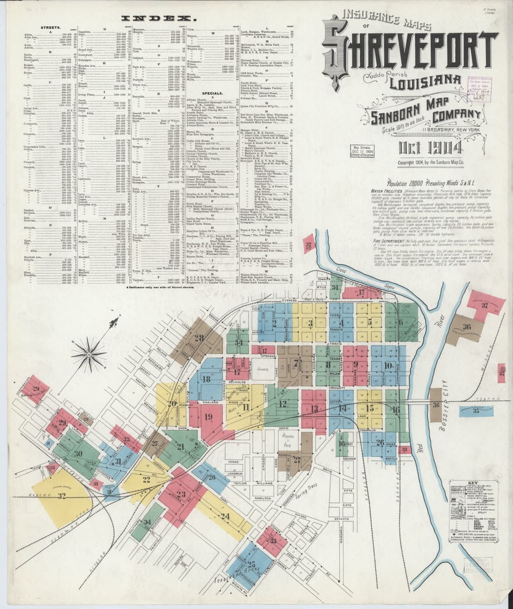 Shreveport Louisiana 1904 Sanborn Fire Insurance Map Sanborn Shreveport Louisiana 1904 
