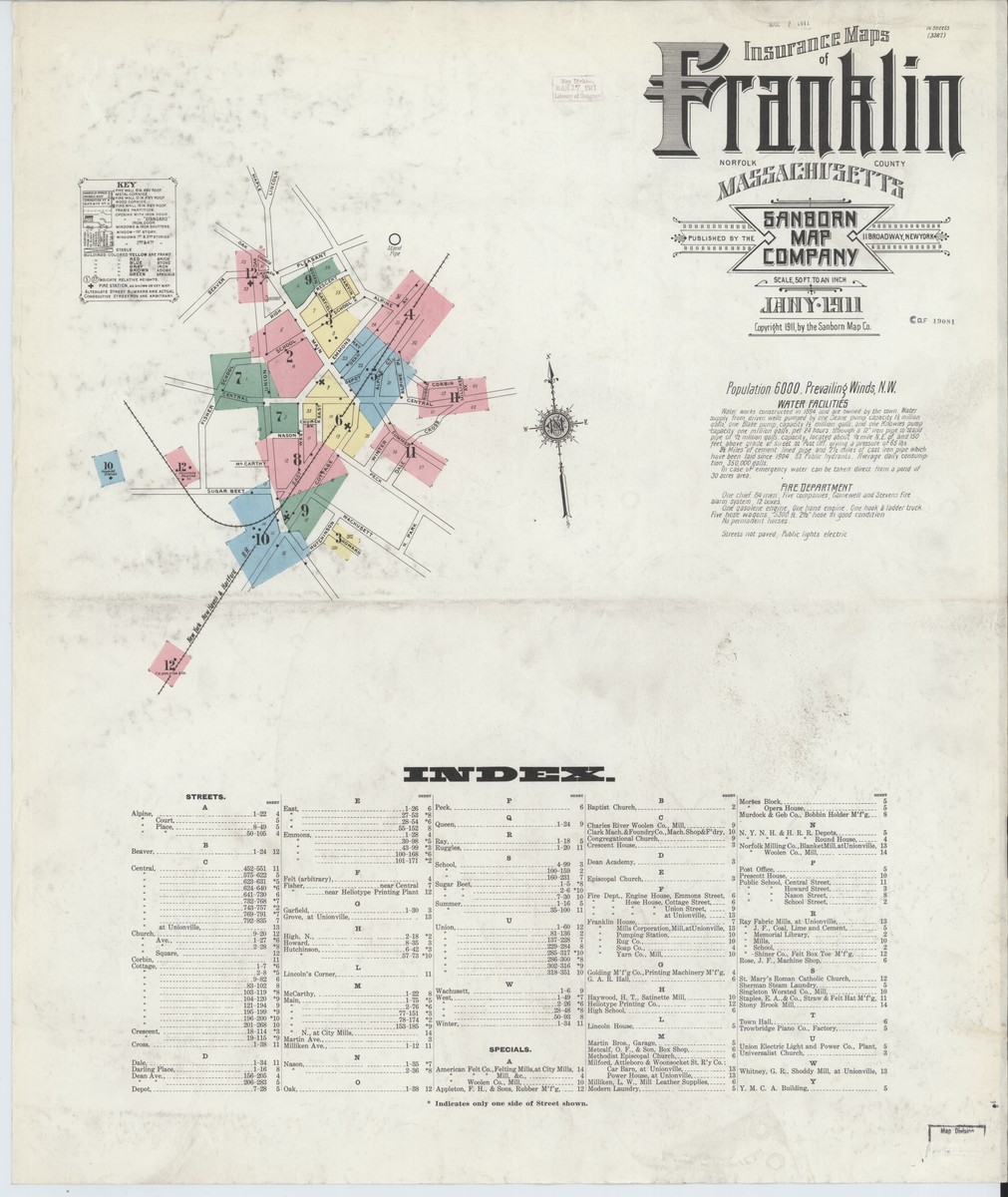 Franklin 1911 Sanborn Fire Insurance Map Sanborn Franklin 1911 