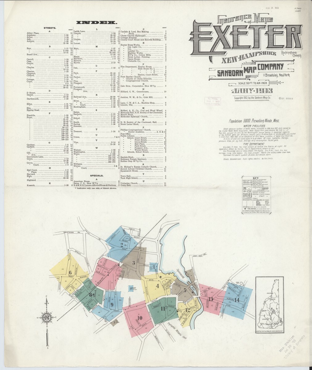 Exeter Insurance Map Exeter, New Hampshire (1911) — Sanborn Fire Insurance Map | Sanborn ...