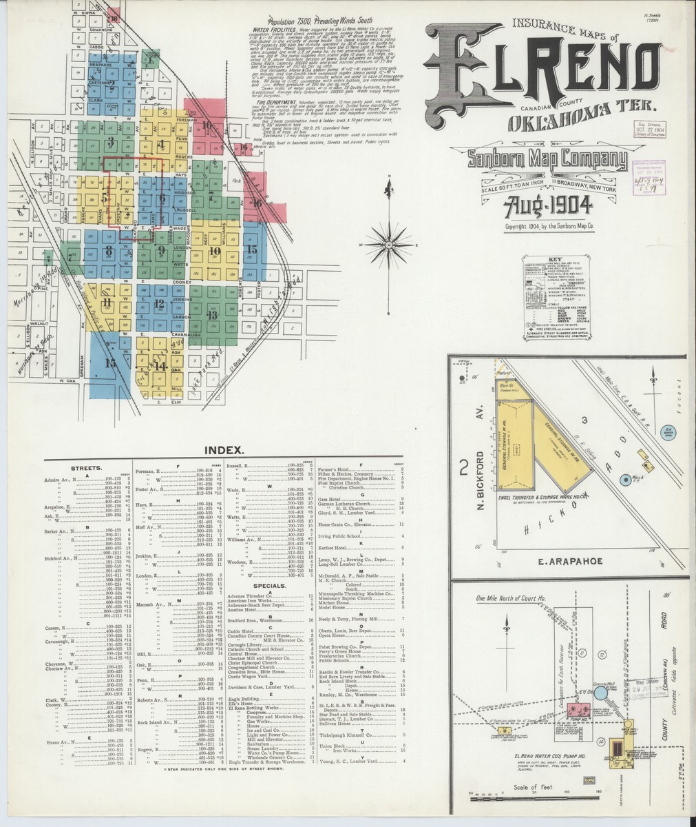 El Reno, Oklahoma (1904) — Sanborn Fire Insurance Map | Sanborn Fire ...