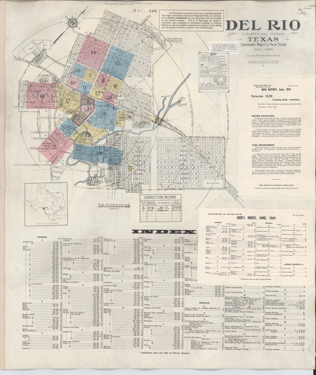 Del Rio, Texas (1930) — Sanborn Fire Insurance Map | Sanborn Fire Maps ...