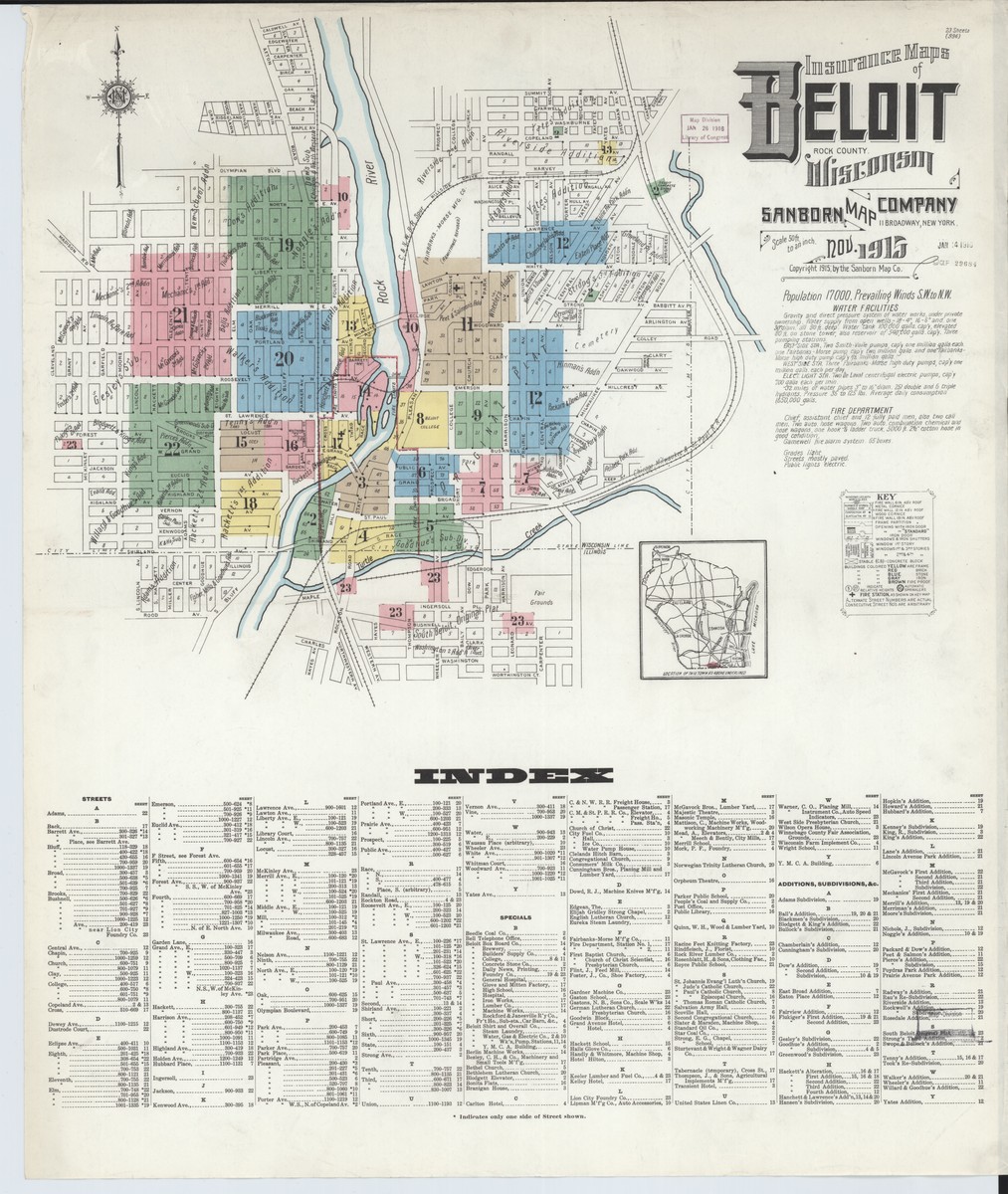 Beloit, Wisconsin (1915) — Sanborn Fire Insurance Map | Sanborn Fire ...